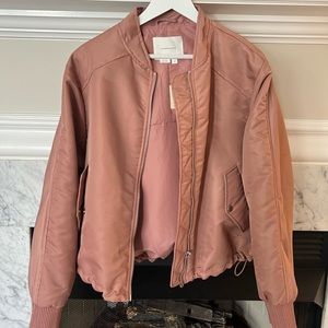 NWT Anthropologie Pink Bomber Jacket- Size M